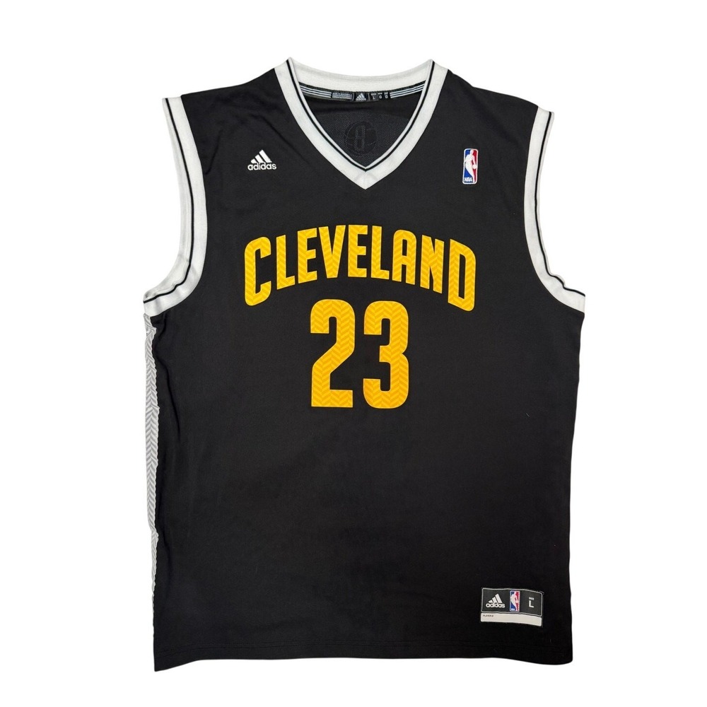 Adidas Cleveland LeBron James #23 NBA Jersey Tank Top Men's L Black White Yellow